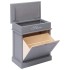 Mueble zapatero de madera de Paulownia gris 50x28x58