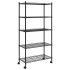 Estante almacenaje 5 niveles y ruedas 75x35x155 cm negro 250