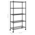 Estante almacenaje 5 niveles y ruedas 75x35x155 cm negro 250