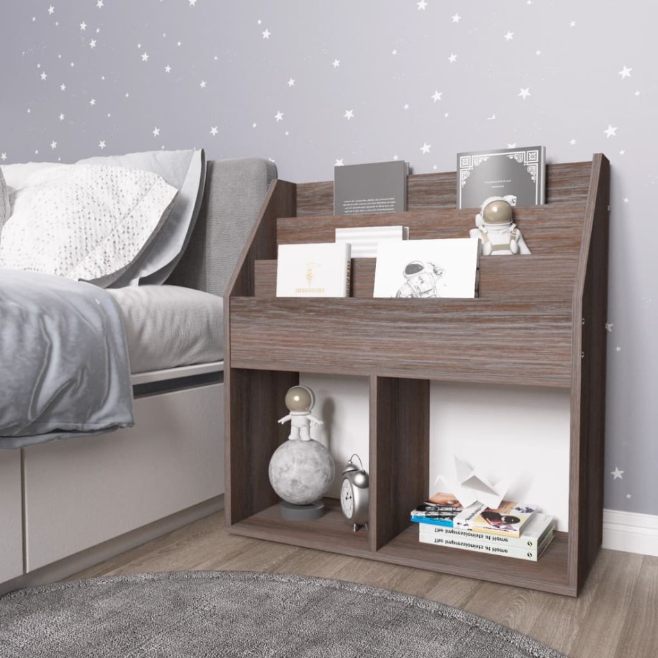 Revistero de niños madera ingeniería gris y Sonoma