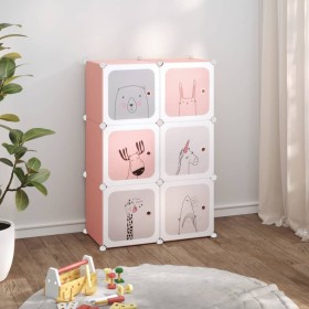 Estantería infantil de cubos con 6 compartimentos rosa