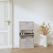 Mueble zapatero madera contrachapada gris hormigón 59x17x108 cm