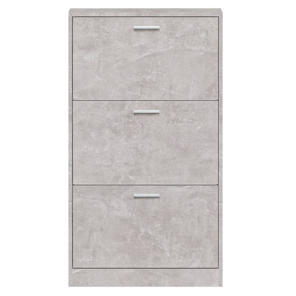 Mueble zapatero madera contrachapada gris hormigón 59x17x108