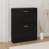 Mueble zapatero madera contrachapada negro 59x17x81