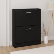 Mueble zapatero madera contrachapada negro 59x17x81 cm