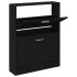 Mueble zapatero madera contrachapada negro 59x17x81