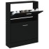 Mueble zapatero madera contrachapada negro 59x17x81