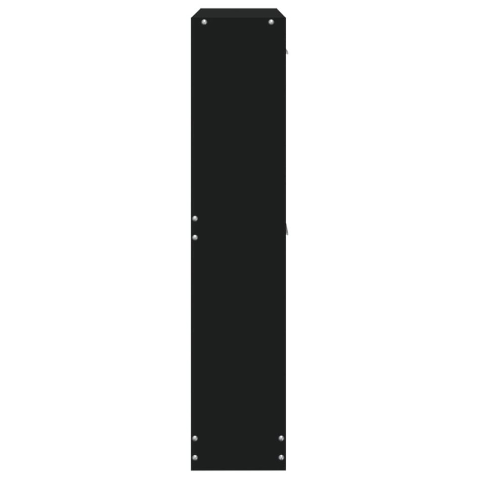 Mueble zapatero madera contrachapada negro 59x17x81