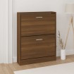 Mueble zapatero madera contrachapada marrón roble 59x17x81 cm