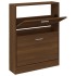 Mueble zapatero madera contrachapada marrón roble 59x17x81
