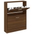 Mueble zapatero madera contrachapada marrón roble 59x17x81