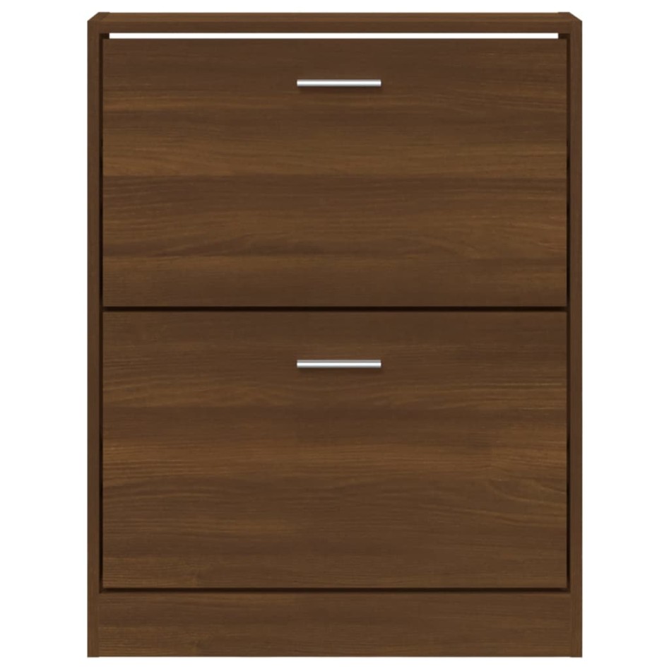 Mueble zapatero madera contrachapada marrón roble 59x17x81