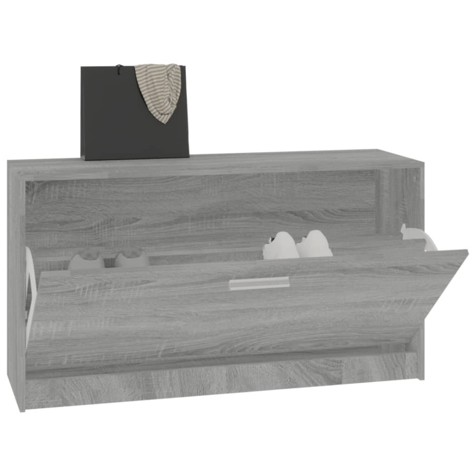 Banco zapatero madera contrachapada gris Sonoma 80x24x45
