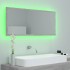 Espejo de baño LED acrílico gris hormigón 100x8,5x37