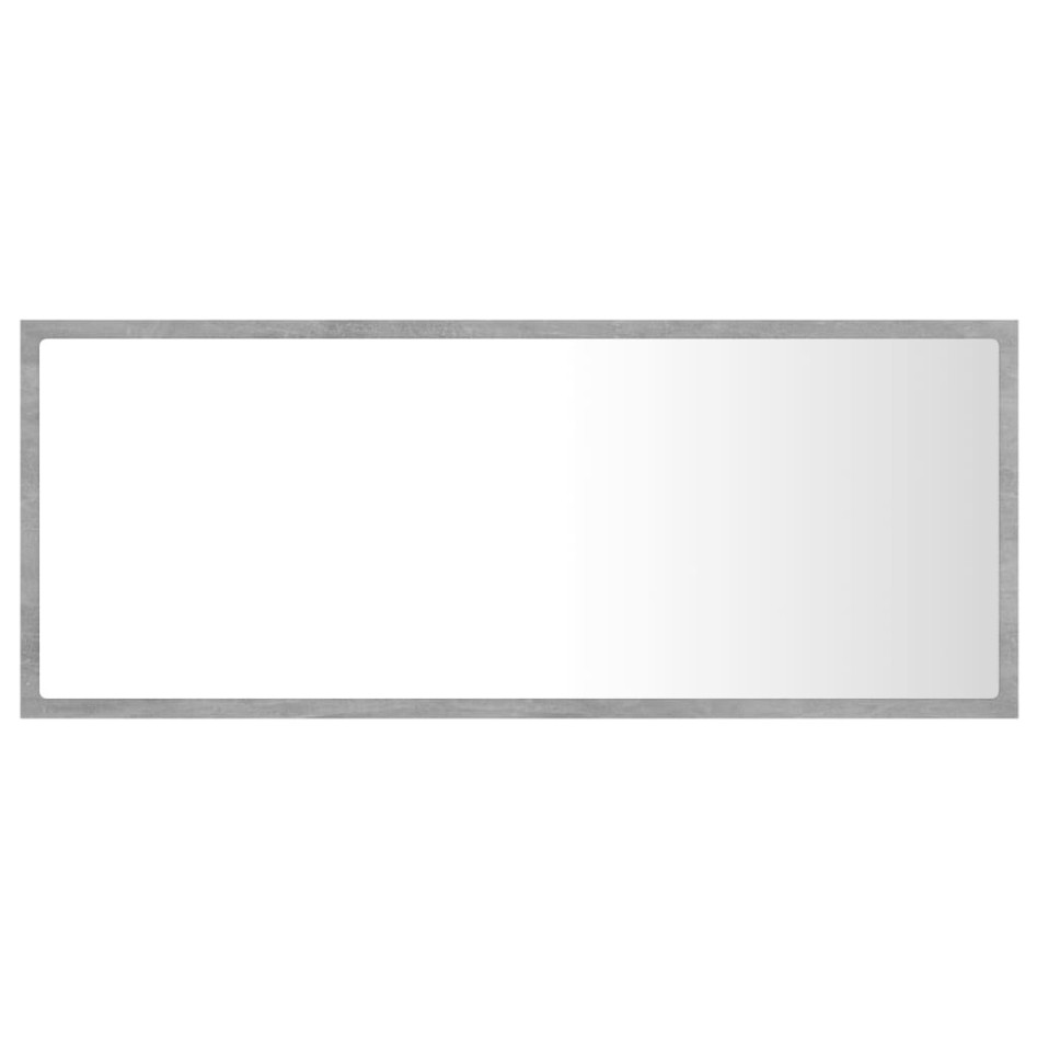 Espejo de baño LED acrílico gris hormigón 100x8,5x37