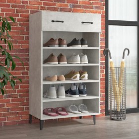 Mueble zapatero madera contrachapada gris hormigón 60x35x105