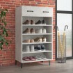 Mueble zapatero madera contrachapada gris hormigón 60x35x105 cm