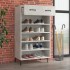 Mueble zapatero madera contrachapada gris hormigón 60x35x105