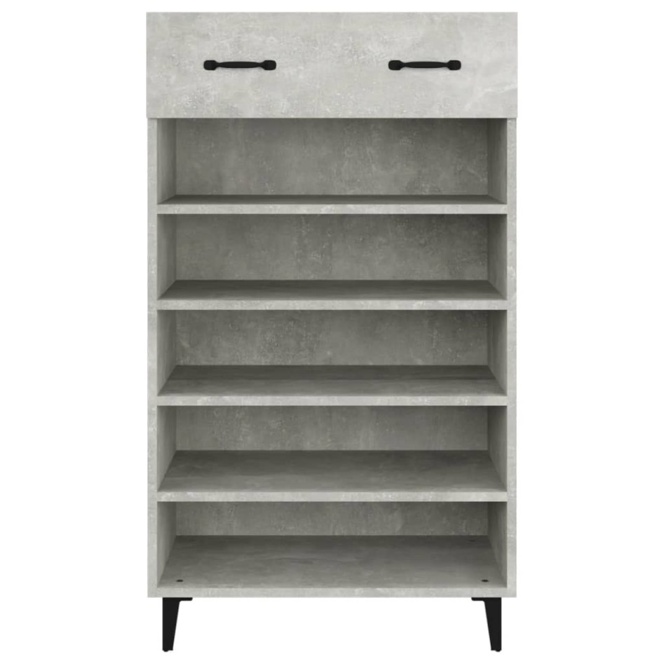 Mueble zapatero madera contrachapada gris hormigón 60x35x105