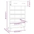 Mueble zapatero madera contrachapada gris hormigón 60x35x105