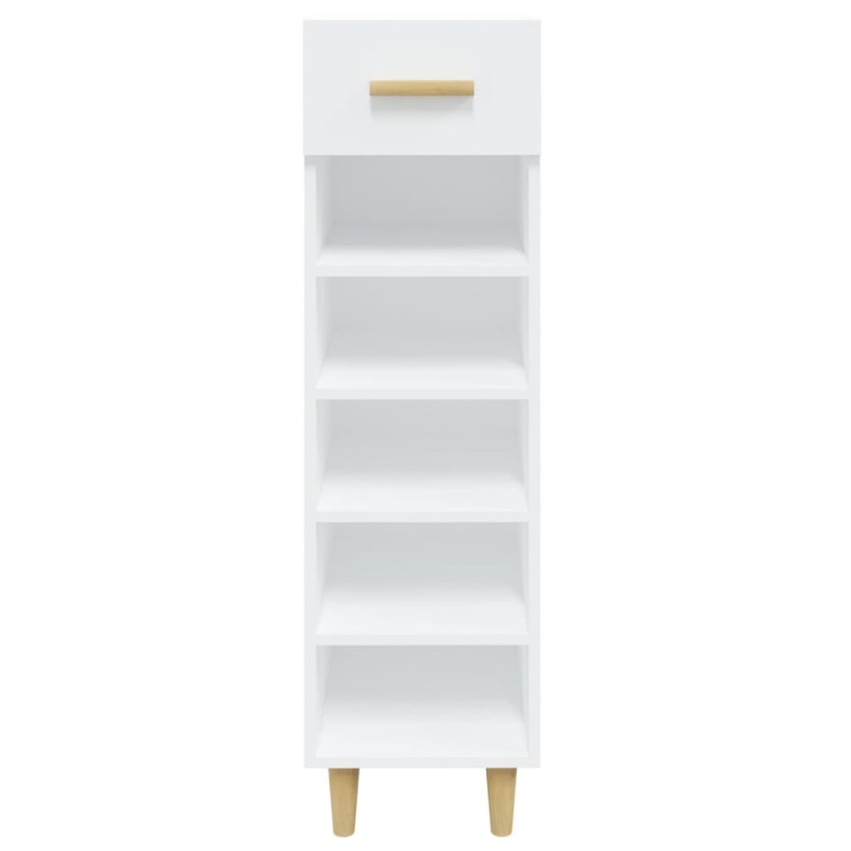 Mueble zapatero de madera contrachapada blanco 30x35x105