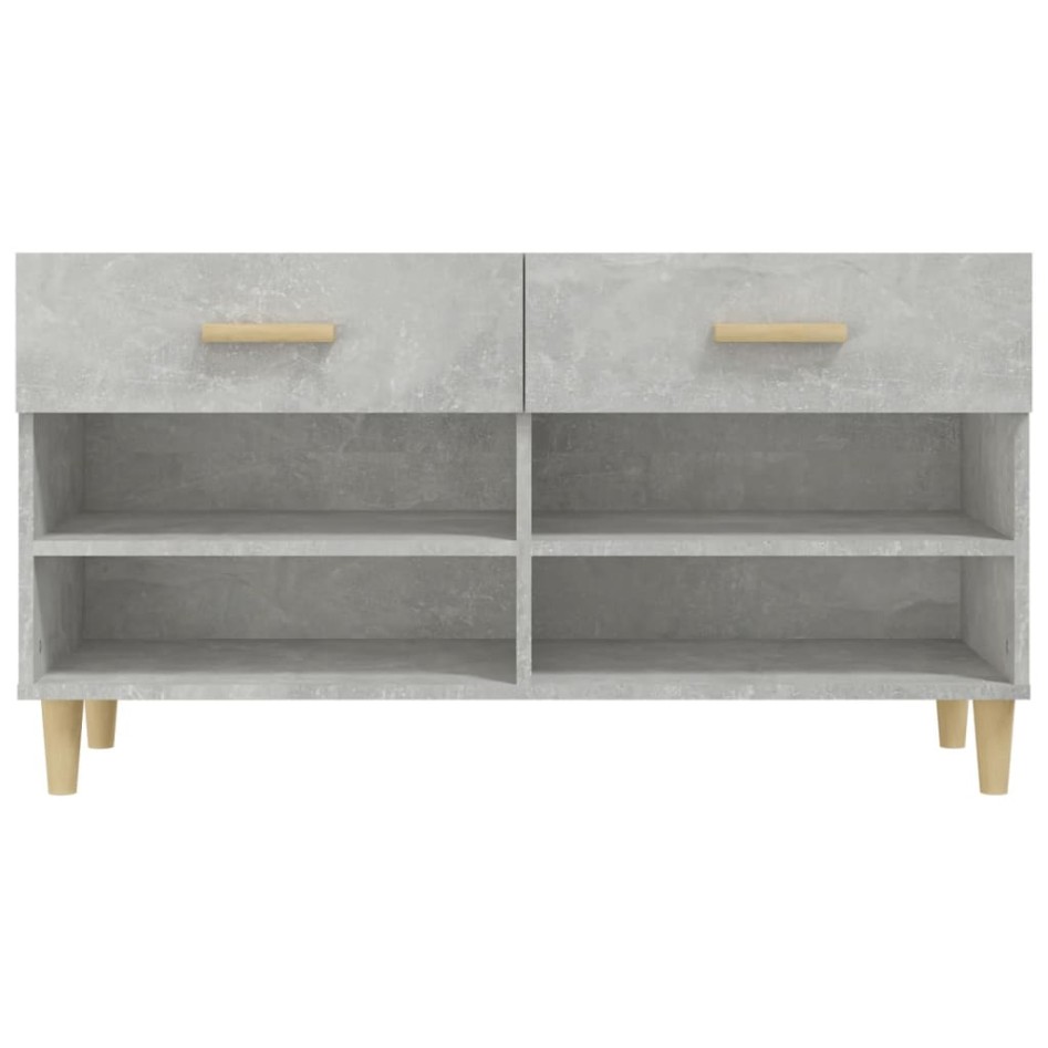 Mueble zapatero madera contrachapada gris hormigón 102x35x55