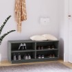 Armario zapatero de madera maciza de pino gris 110x34x45 cm