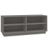 Armario zapatero de madera maciza de pino gris 110x34x45