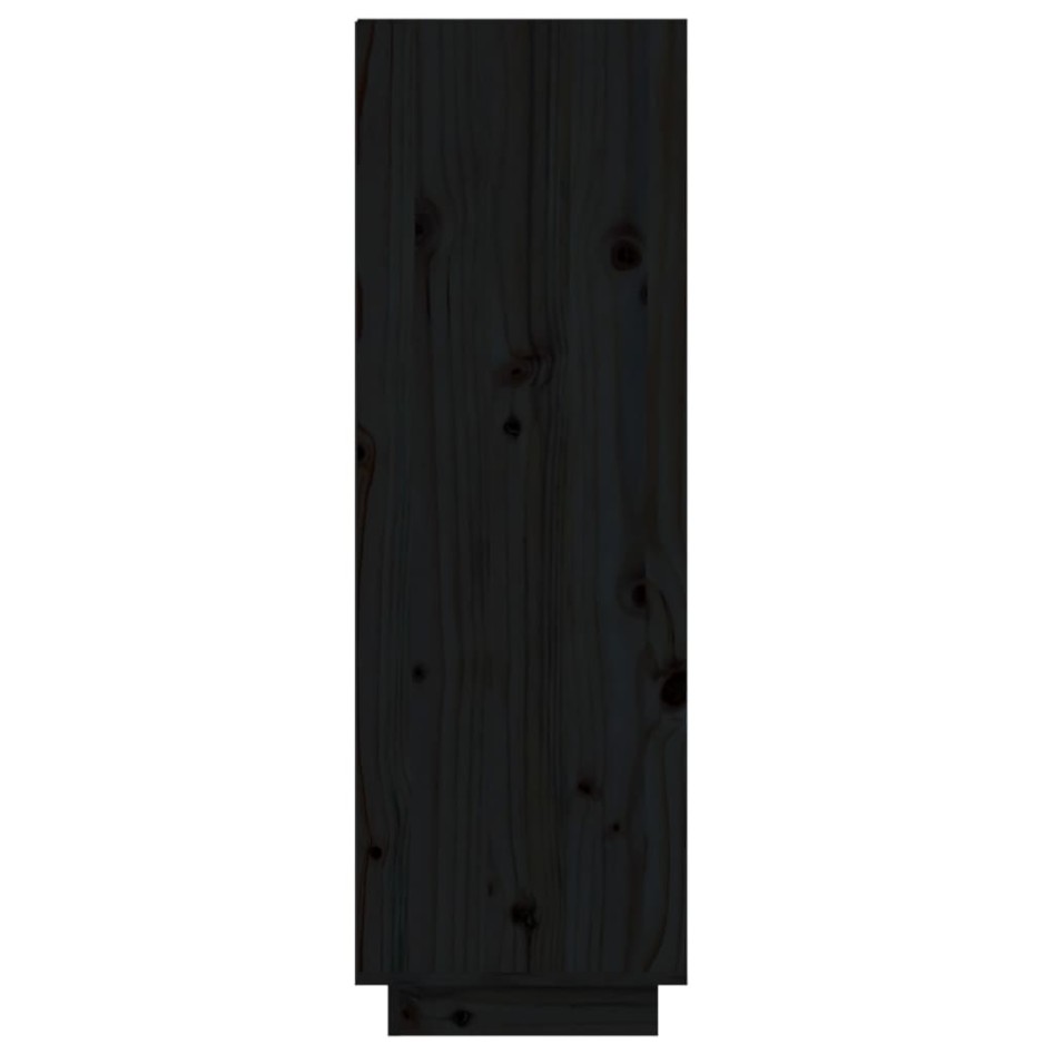 Armario zapatero de madera maciza de pino negro 60x34x105