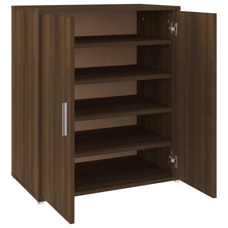 Mueble zapatero madera contrachapada roble marrón 60x35x70