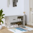 Mueble zapatero madera contrachapada gris hormigón 80x35x45 cm