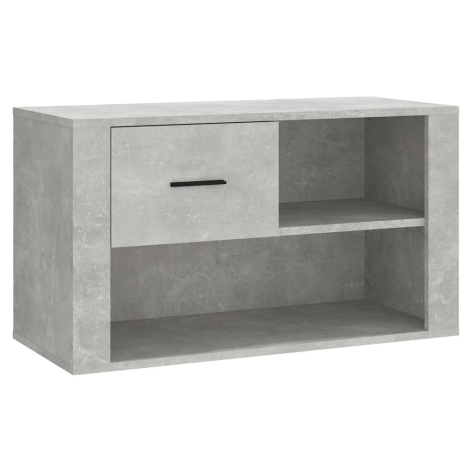 Mueble zapatero madera contrachapada gris hormigón 80x35x45