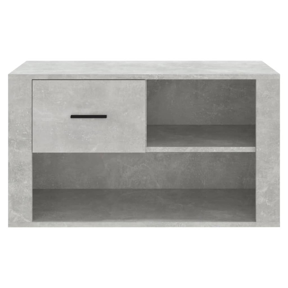 Mueble zapatero madera contrachapada gris hormigón 80x35x45