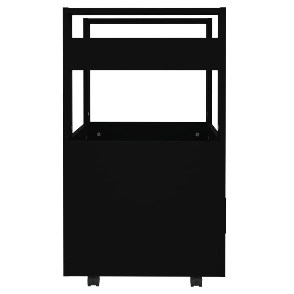 Carrito de cocina madera contrachapada negro 60x45x80