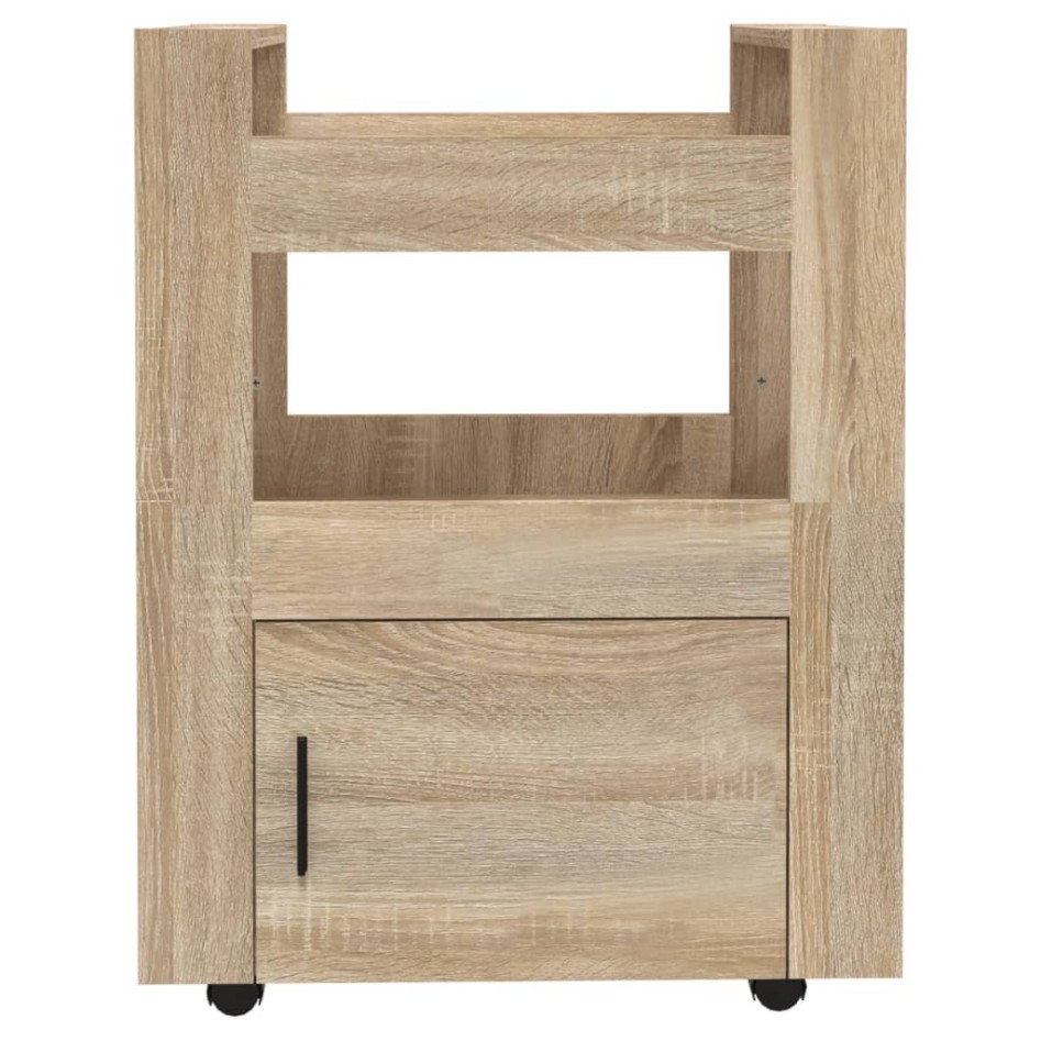Carrito de cocina madera contrachapada color roble 60x45x80