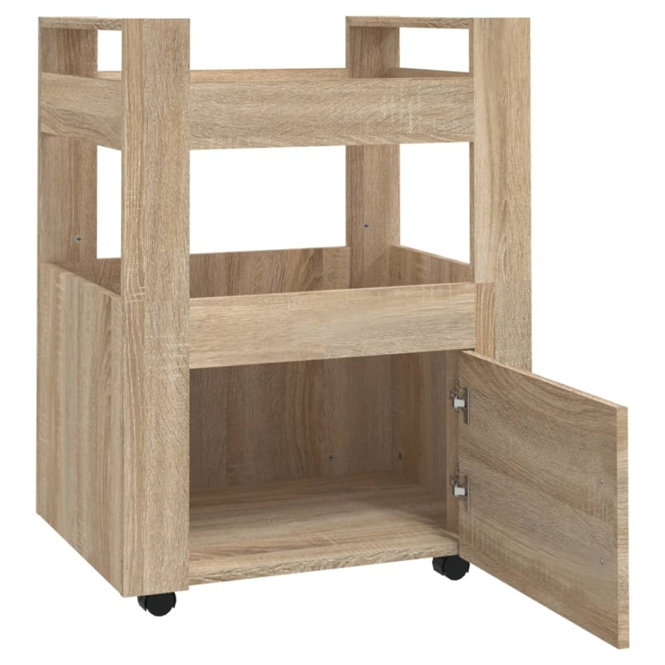 Carrito de cocina madera contrachapada color roble 60x45x80