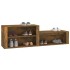 Mueble zapatero madera contrachapada roble ahumado 150x35x45