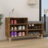Mueble zapatero madera contrachapada roble ahumado 102x36x60