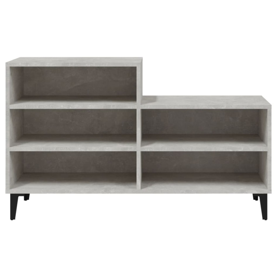 Mueble zapatero madera contrachapada gris hormigón 102x36x60