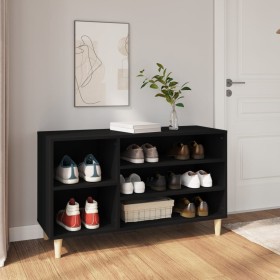 Mueble zapatero madera contrachapada negro 102x36x60