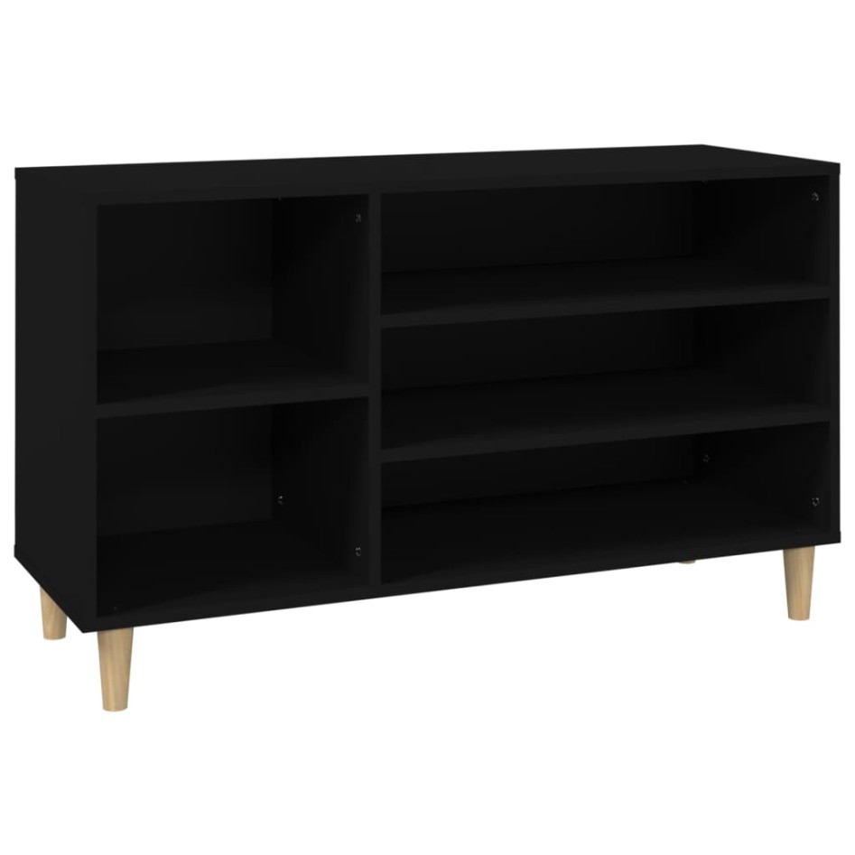 Mueble zapatero madera contrachapada negro 102x36x60