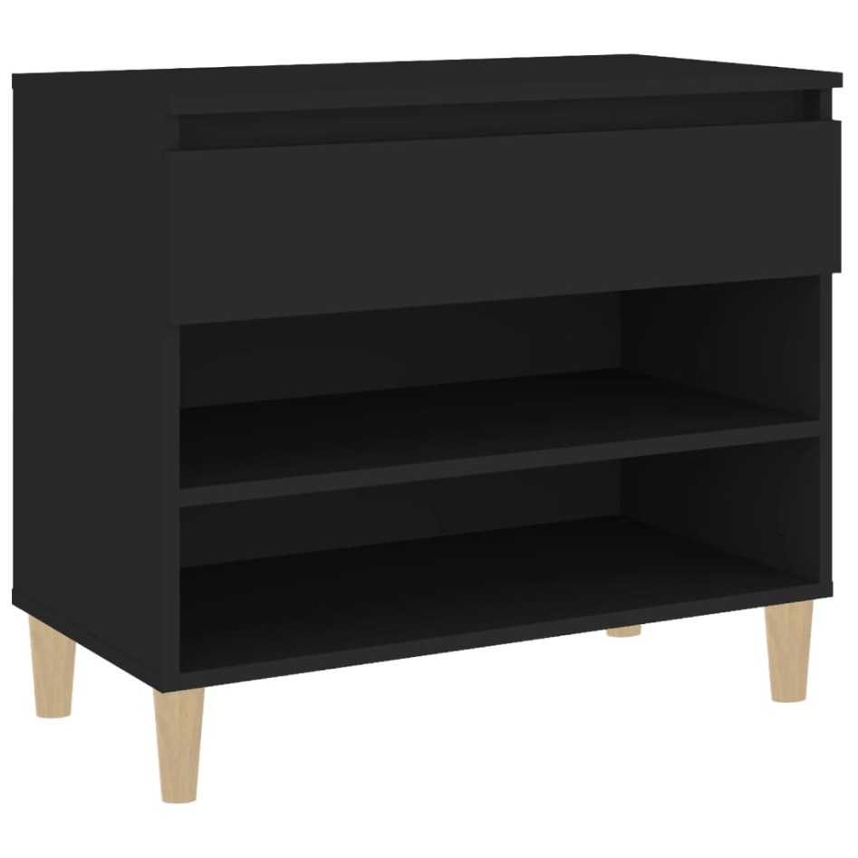 Mueble zapatero madera contrachapada negro 70x36x60