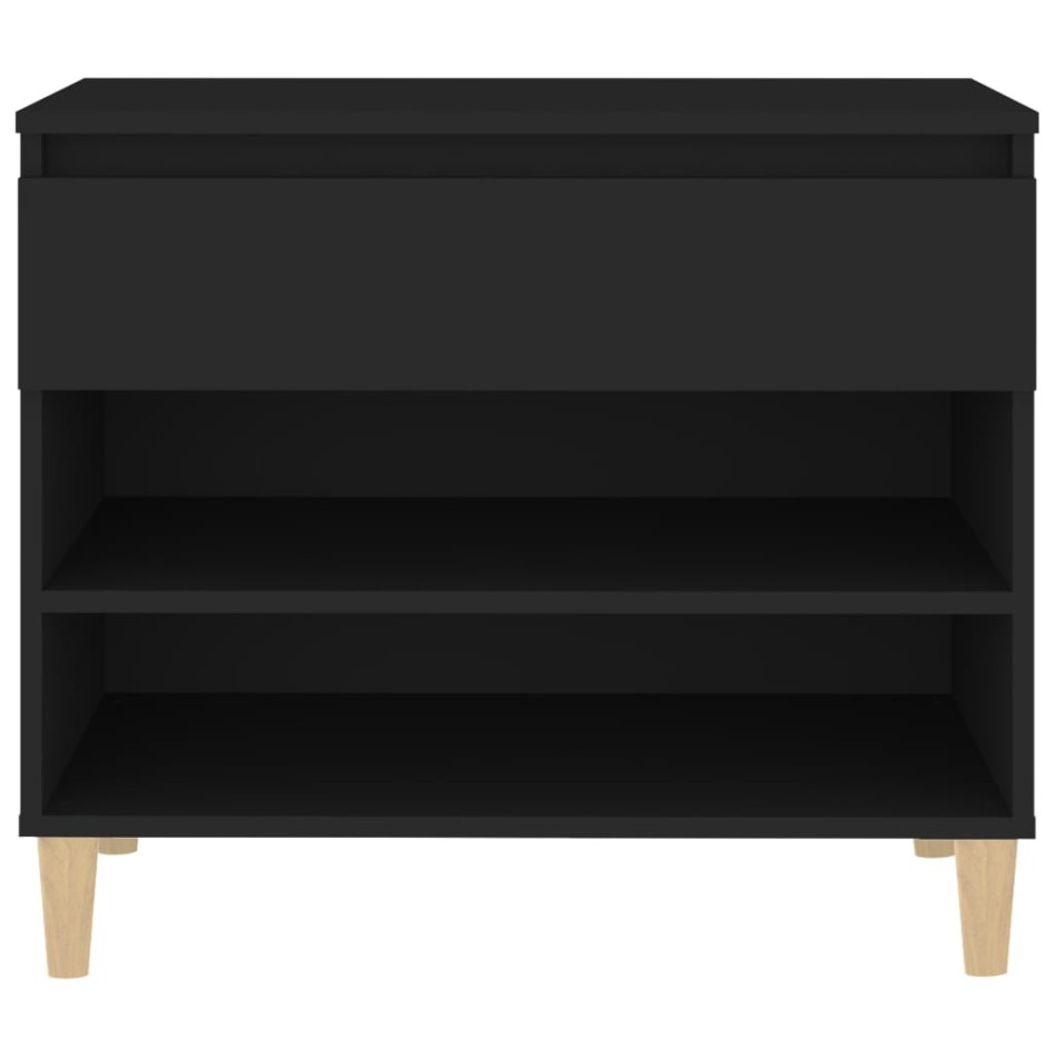 Mueble zapatero madera contrachapada negro 70x36x60