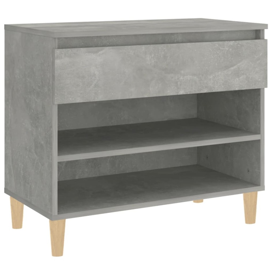 Mueble zapatero madera contrachapada gris hormigón 70x36x60