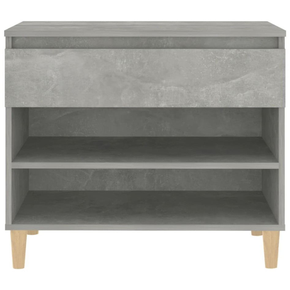 Mueble zapatero madera contrachapada gris hormigón 70x36x60