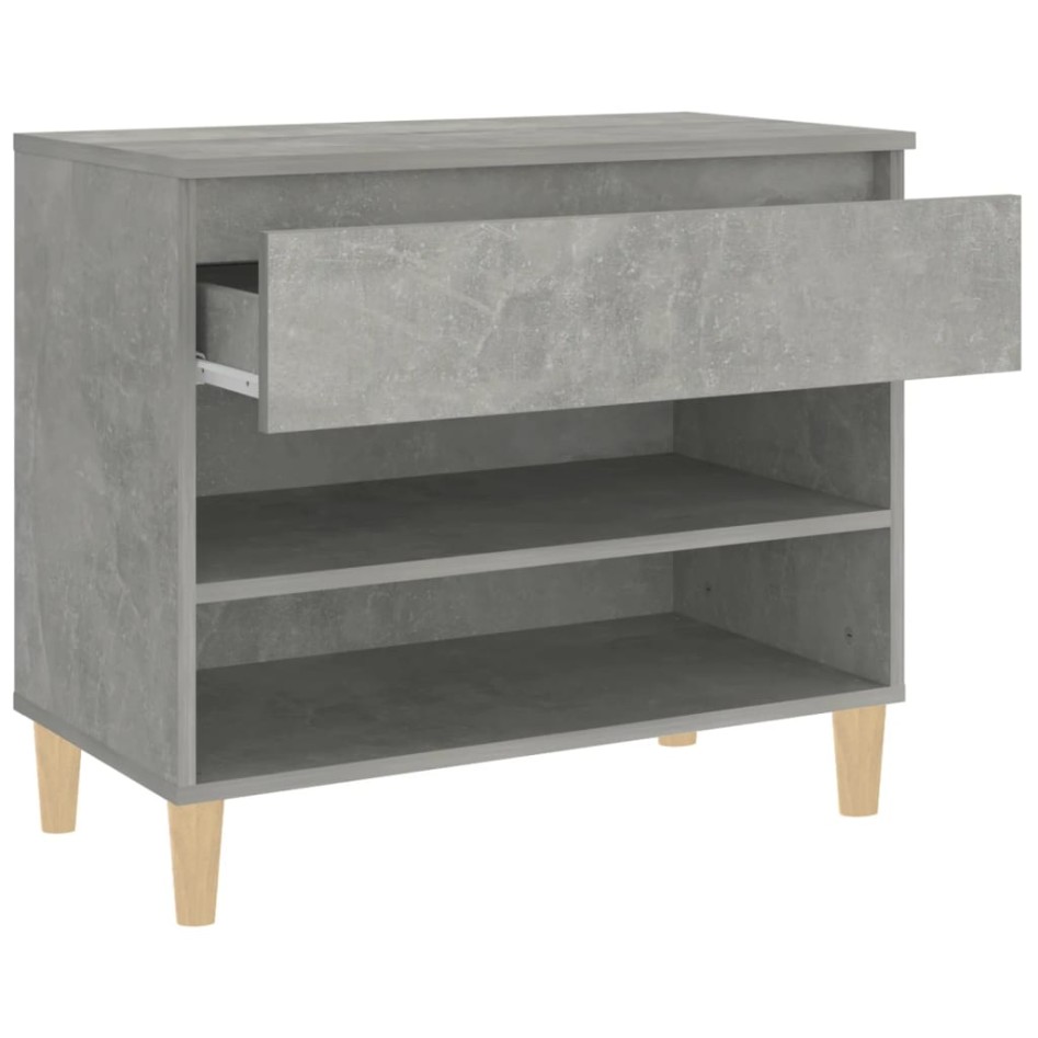 Mueble zapatero madera contrachapada gris hormigón 70x36x60