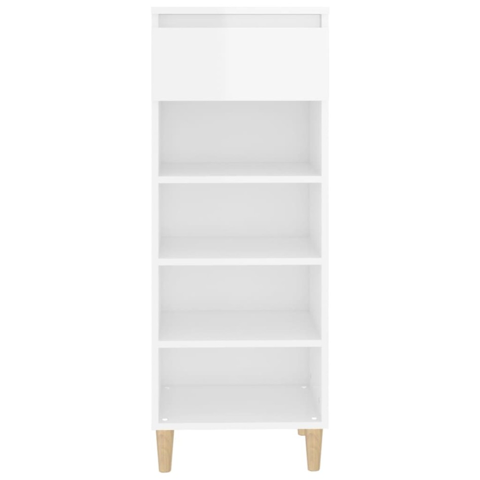 Mueble zapatero madera contrachapada blanco brillo 40x36x105