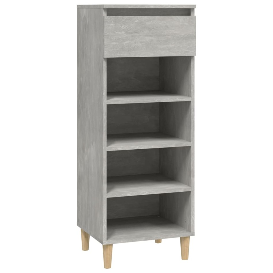 Mueble zapatero madera contrachapada gris hormigón 40x36x105