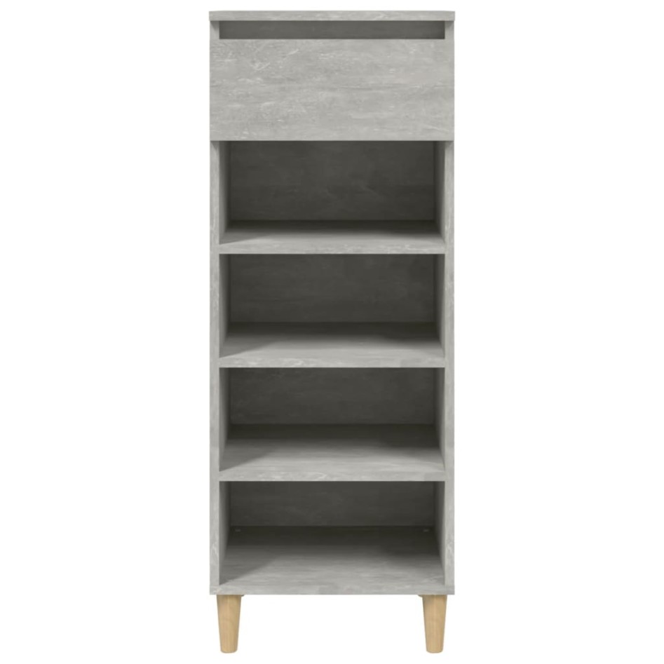 Mueble zapatero madera contrachapada gris hormigón 40x36x105
