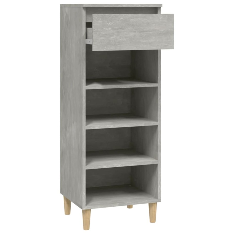 Mueble zapatero madera contrachapada gris hormigón 40x36x105